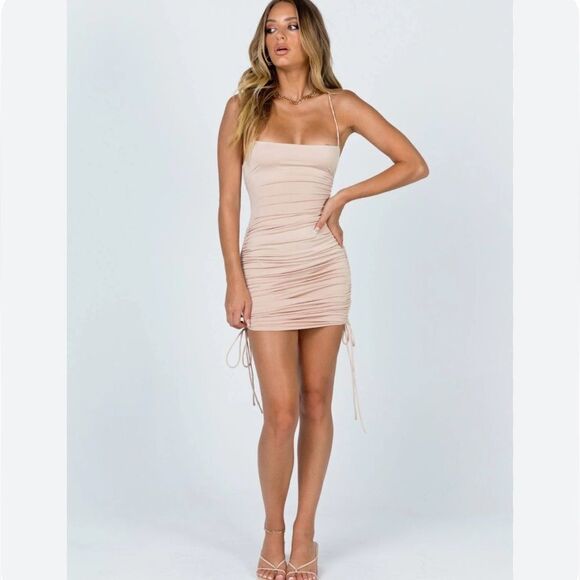 Princess Polly short beige dress size 4 NWT - Picture 1 of 15